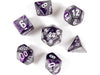Dice Chessex Dice - Gemini Purple-Steel with White - Set of 7 - CHX 26432 - Cardboard Memories Inc.