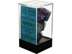 Dice Chessex Dice - Gemini Purple-Teal with Gold - Set of 7 - CHX 26449 - Cardboard Memories Inc.