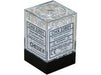 Dice Chessex Dice - Translucent Clear with White - Set of 36 D6 - CHX 23801 - Cardboard Memories Inc.