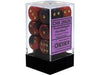 Dice Chessex Dice - Gemini Purple-Red with Gold - Set of 12 D6 - CHX 26626 - Cardboard Memories Inc.