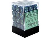 Dice Chessex Dice - Lustrous Dark Blue with Green - Set of 36 D6 - CHX 27896 - Cardboard Memories Inc.