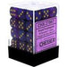 Dice Chessex Dice - Borealis Royal Purple with Gold - Set of 36 D6 - CHX 27867 - Cardboard Memories Inc.
