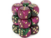 Dice Chessex Dice - Gemini Green-Purple with Gold - Set of 12 D6 - CHX 26634 - Cardboard Memories Inc.