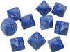 Dice Chessex Dice - Velvet Bright Blue with Silver - Set of 10 D10 - CHX 27276 - Cardboard Memories Inc.