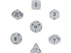 Dice Chessex Dice - Frosted Clear with Black - Set of 7 - CHX 27401 - Cardboard Memories Inc.