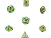 Dice Chessex Dice - Marble Green with Dark Green - Set of 7 - CHX 27409 - Cardboard Memories Inc.