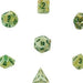 Dice Chessex Dice - Marble Green with Dark Green - Set of 7 - CHX 27409 - Cardboard Memories Inc.