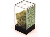 Dice Chessex Dice - Marble Green with Dark Green - Set of 7 - CHX 27409 - Cardboard Memories Inc.