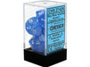 Dice Chessex Dice - Borealis Sky Blue with White - Set of 7 - CHX 27426 - Cardboard Memories Inc.