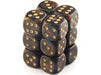 Dice Chessex Dice - Scarab Blue Blood with Gold - Set of 12 D6 - CHX 27619 - Cardboard Memories Inc.