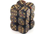 Dice Chessex Dice - Scarab Blue Blood with Gold - Set of 12 D6 - CHX 27619 - Cardboard Memories Inc.