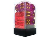 Dice Chessex Dice - Borealis Magenta with Gold - Set of 12 D6 - CHX 27624 - Cardboard Memories Inc.