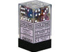 Dice Chessex Dice - Festive Carousel with White - Set of 12 D6 - CHX 27640 - Cardboard Memories Inc.