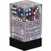 Dice Chessex Dice - Festive Carousel with White - Set of 12 D6 - CHX 27640 - Cardboard Memories Inc.