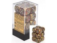 Dice Chessex Dice - Lustrous Gold with Silver - Set of 12 D6 - CHX 27693 - Cardboard Memories Inc.