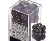 Dice Chessex Dice - Lustrous Black with Gold - Set of 12 D6 - CHX 27698 - Cardboard Memories Inc.
