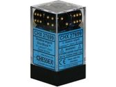 Dice Chessex Dice - Lustrous Shadow with Gold - Set of 12 D6 - CHX 27699 - Cardboard Memories Inc.