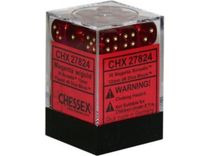 Dice Chessex Dice - Borealis Magenta with Gold - Set of 36 D6 - CHX 27824 - Cardboard Memories Inc.