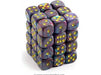 Dice Chessex Dice - Festive Mosaic with Yellow - Set of 36 D6 - CHX 27850 - Cardboard Memories Inc.