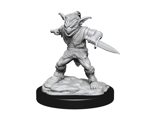 Role Playing Games Wizkids - Dungeons and Dragons - Unpainted Miniature - Nolzurs Marvellous Miniatures - Goblin Male Rogue and Female Goblin Bard - 90309 - Cardboard Memories Inc.