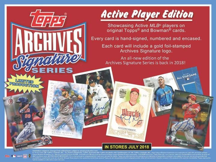 Sports Cards Topps 2018 - Baseball - Archives Signature Series - Hobby Box - Cardboard Memories Inc.