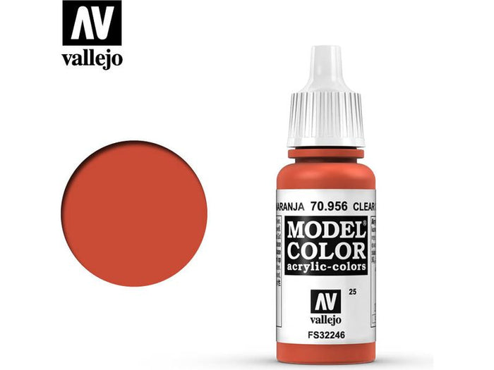 Paints and Paint Accessories Acrylicos Vallejo - Clear Orange - 70 956 - Cardboard Memories Inc.