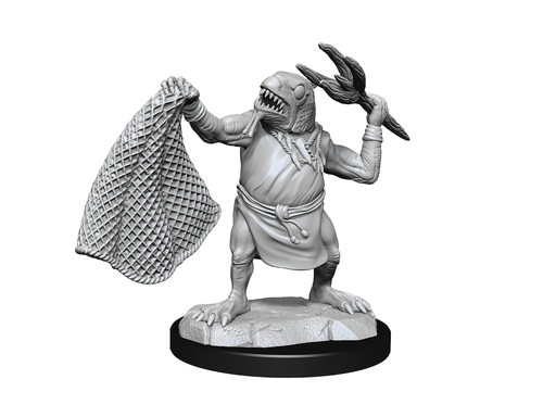 Role Playing Games Wizkids - Dungeons and Dragons - Unpainted Miniature - Nolzurs Marvellous Miniatures - Kuo-Toa and Kuo-Toa Whip - 90246 - Cardboard Memories Inc.