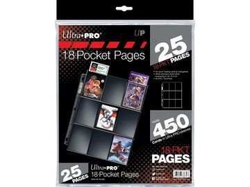 Supplies Ultra Pro - Silver Series - 18 Pocket Binder Pages - Package of 25 - Cardboard Memories Inc.