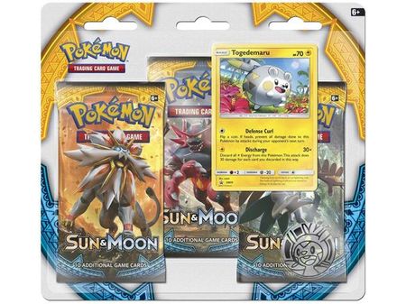collectible card game Pokemon - Sun and Moon - 3-Pack Trading Card Blister - Togedemaru - Cardboard Memories Inc.