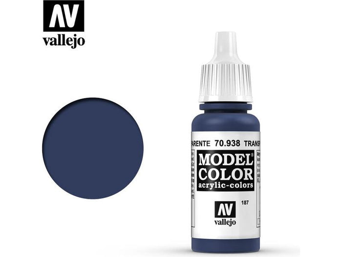 Paints and Paint Accessories Acrylicos Vallejo - Transparent Blue - 70 938 - Cardboard Memories Inc.