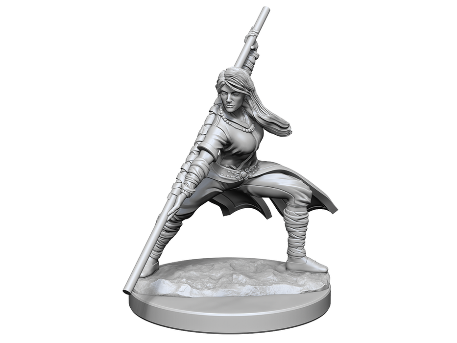 Role Playing Games Wizkids - Dungeons and Dragons - Unpainted Miniature - Nolzurs Marvellous Miniatures - Human Monk Female - 90225 - Cardboard Memories Inc.