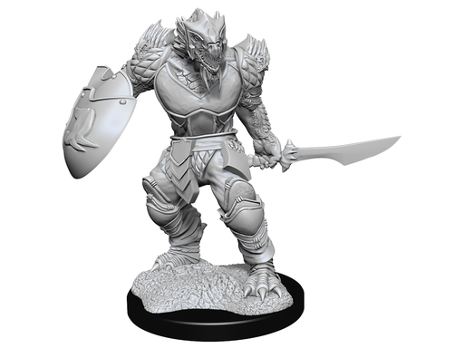 Role Playing Games Wizkids - Dungeons and Dragons - Unpainted Miniature - Nolzurs Marvellous Miniatures - Dragonborn Fighter Male - 90303 - Cardboard Memories Inc.