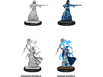 Role Playing Games Wizkids - Dungeons and Dragons - Unpainted Miniature - Nolzurs Marvellous Miniatures - Female Elf Wizard - 90061 - Cardboard Memories Inc.