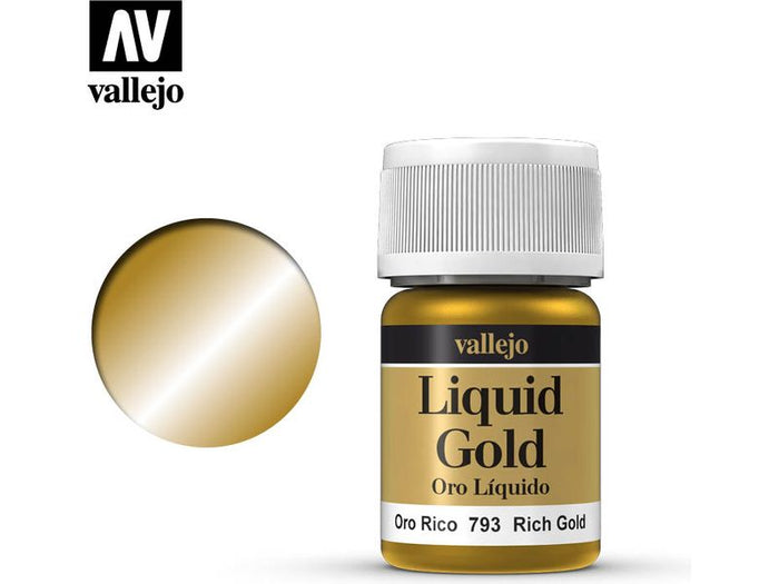 Paints and Paint Accessories Acrylicos Vallejo - Rich Gold/Liquid Gold - 70 793 - Cardboard Memories Inc.