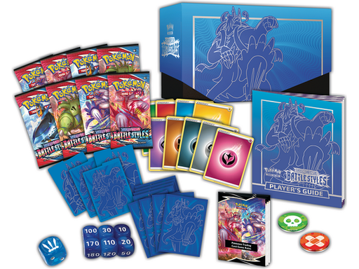 Trading Card Games Pokemon - Sword and Shield - Battle Styles - Elite Trainer Box - Urshifu Rapid Strike Blue - Cardboard Memories Inc.