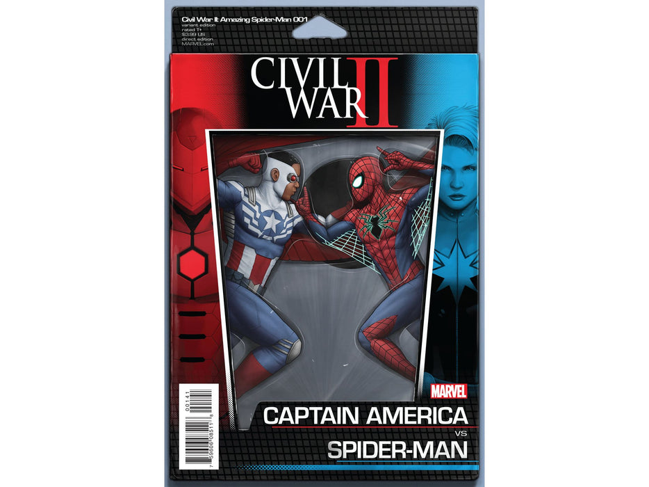 Comic Books Marvel Comics - Civil War II Amazing Spider-Man 01 - Action Figure Cover - 3441 - Cardboard Memories Inc.