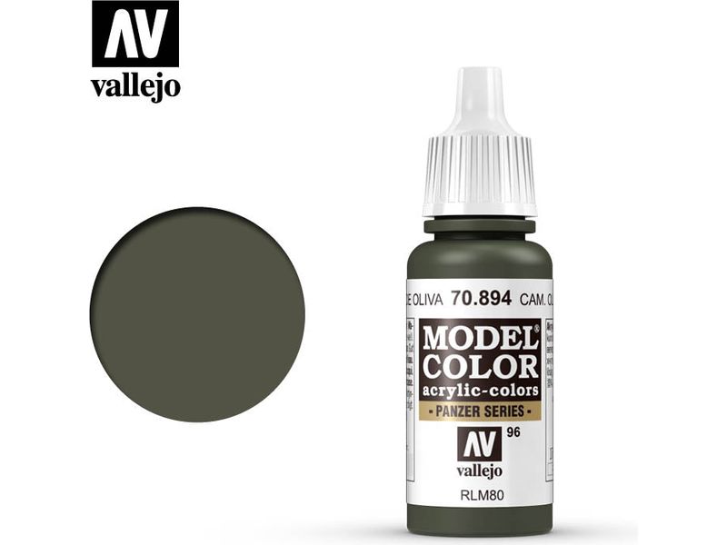 Paints and Paint Accessories Acrylicos Vallejo - Camouflage Olive Green - 70 894 - Cardboard Memories Inc.