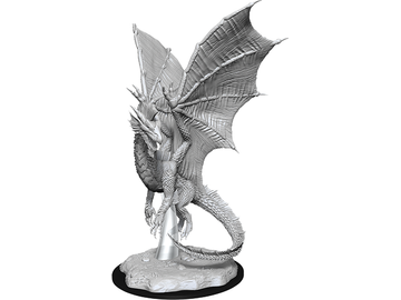 Role Playing Games Wizkids - Dungeons and Dragons - Nolzurs Marvellous Miniatures - Young Silver Dragon - 90036 - Cardboard Memories Inc.