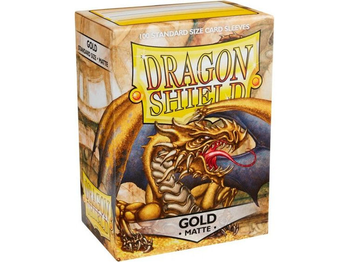 Supplies Arcane Tinmen - Dragon Shield Sleeves - Package of 100 - Matte Gold - Cardboard Memories Inc.