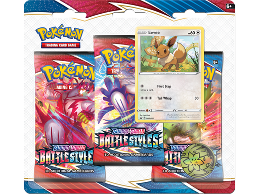 Trading Card Games Pokemon - Sword and Shield - Battle Styles - 3 Pack Blister - Eevee - Cardboard Memories Inc.