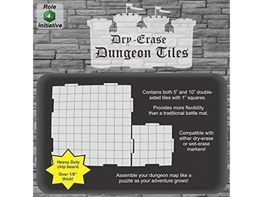 Role Playing Games Role 4 Initiative - Dry-Erase Dungeon Tiles - 5 10-Inch and 16 5-Inch Tiles - Cardboard Memories Inc.
