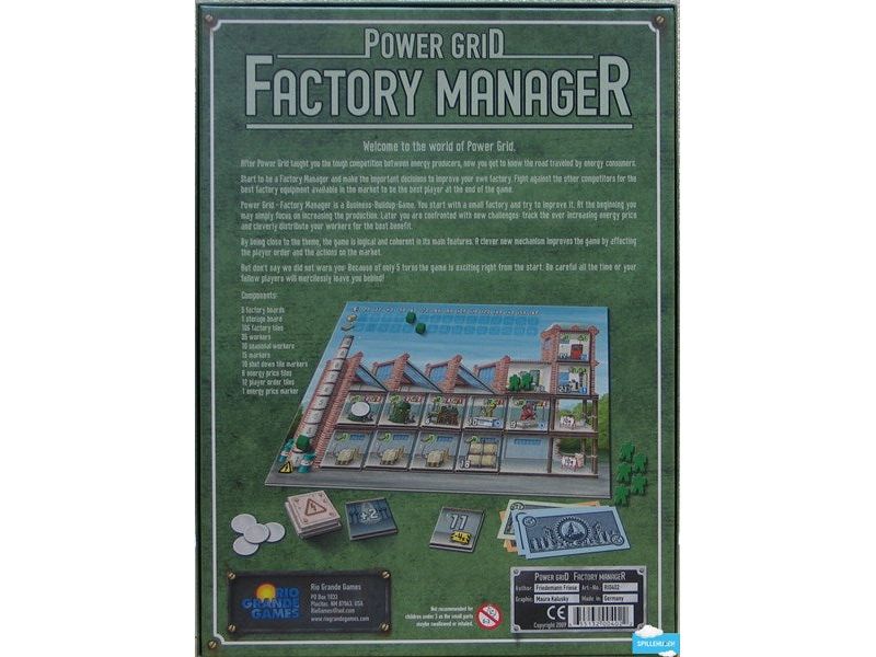 Board Games Rio Grande Games - Power Grid - Factory Manager - Cardboard Memories Inc.