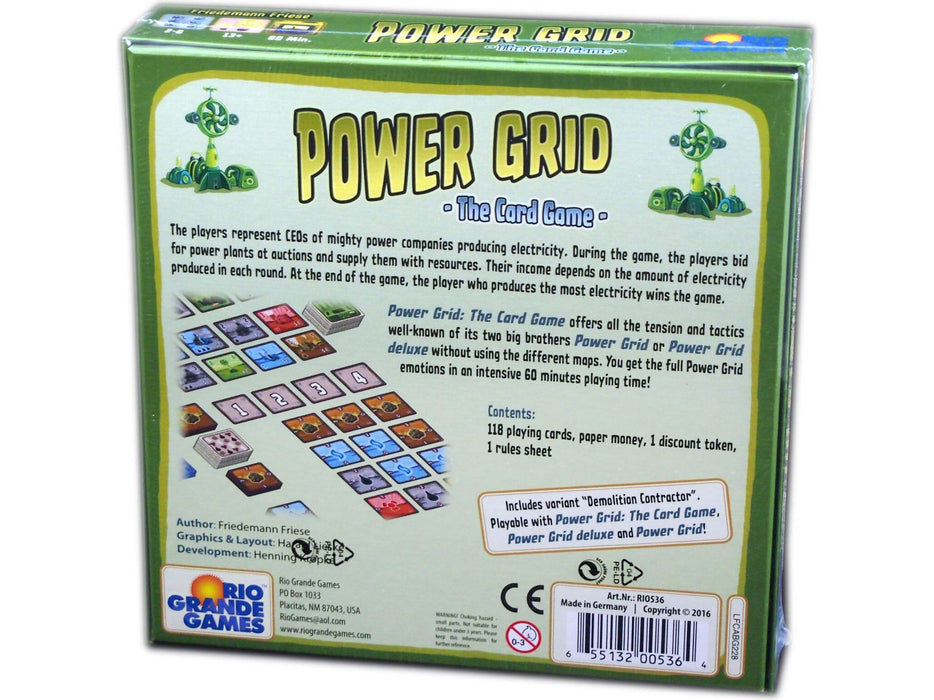 Card Games Rio Grande Games - Power Grid - The Card Game - Cardboard Memories Inc.