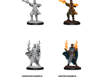 Role Playing Games Wizkids - Dungeons and Dragons - Unpainted Miniature - Nolzurs Marvellous Miniatures - Male Human Sorcerer - 90053 - Cardboard Memories Inc.