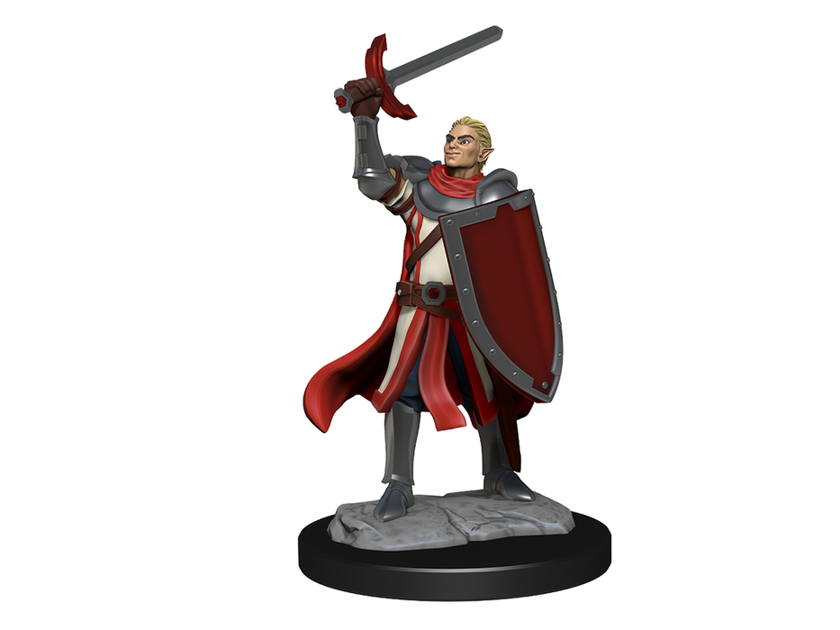 Role Playing Games Wizkids - Dungeons and Dragons - Unpainted Miniature - Nolzurs Marvellous Miniatures - Half-Elf Paladin Male - 90230 - Cardboard Memories Inc.