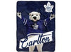 Supplies NHL - Super Plush MicroThrow Blanket - Toronto Maple Leafs Mascot - Carlton The Bear 46 X 60 - Cardboard Memories Inc.