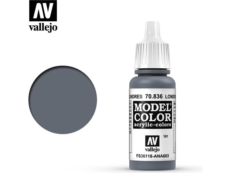 Paints and Paint Accessories Acrylicos Vallejo - London Grey - 70 836 - Cardboard Memories Inc.