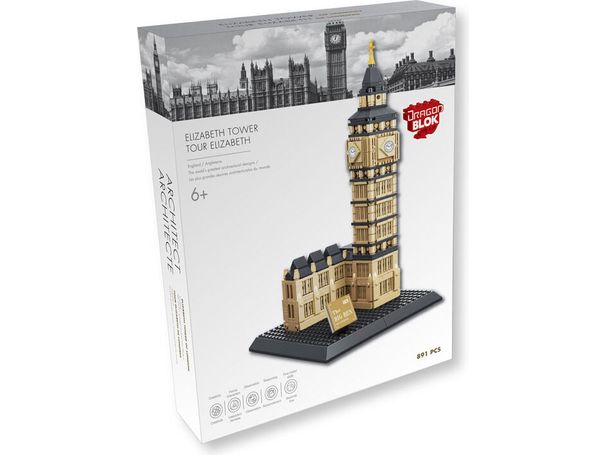 Action Figures and Toys Import Dragon - Dragon Blok - Elizabeth Tower - Building Blocks Model - Cardboard Memories Inc.