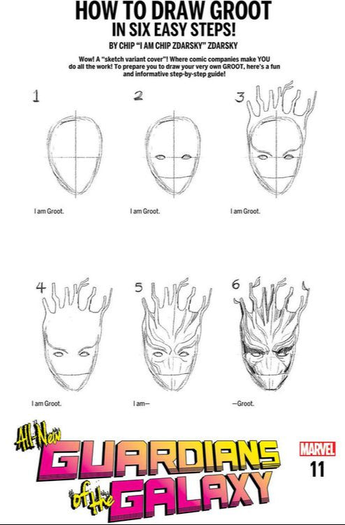 Comic Books Marvel Comics - All-New Guardians Of The Galaxy (2017) 011 - Cover B How to Draw Variant Edition (Cond. FN) - 4159 - Cardboard Memories Inc.