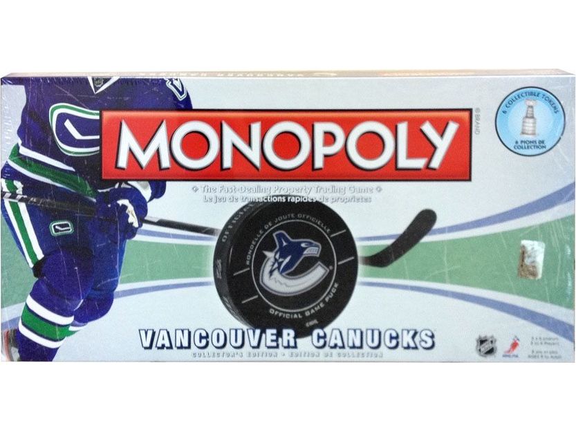 Board Games Usaopoly - Monopoly - Vancouver Canucks - Cardboard Memories Inc.